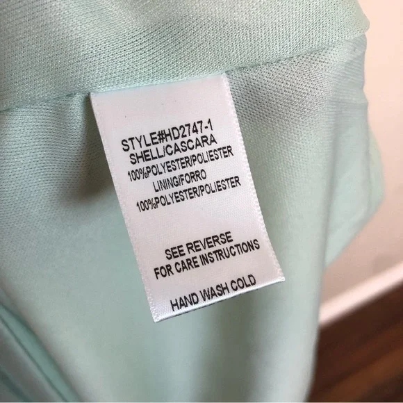 Jessakae Maxi Long Sleeve Chiffon Surplice Neck Gown in Seafoam Green Size Small - Picture 5 of 8